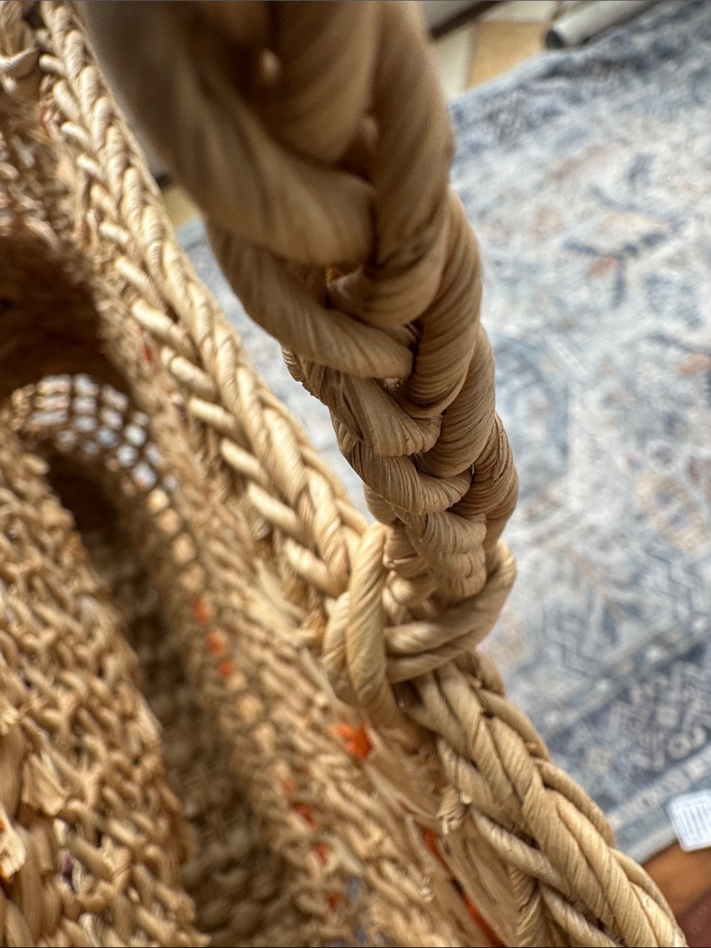 Boho Woven Straw Tote Bag Beach Market Raffia Style Carryall Size S/M - Picture 11 of 14